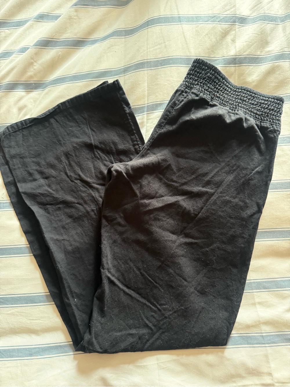O'Neill Black low rise Wide-Leg linen Pants